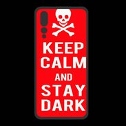 Coque  Huawei P20 Pro PREMIUM Keep Calm Stay dark Rouge