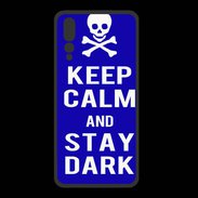 Coque  Huawei P20 Pro PREMIUM Keep Calm Stay dark Bleu