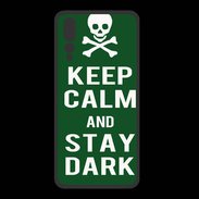 Coque  Huawei P20 Pro PREMIUM Keep Calm Stay dark Vert