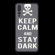 Coque  Huawei P20 Pro PREMIUM Keep Calm Stay dark Gris