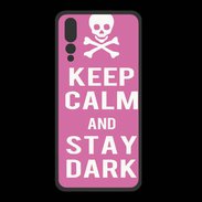 Coque  Huawei P20 Pro PREMIUM Keep Calm Stay dark Rose