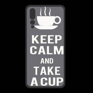 Coque  Huawei P20 Pro PREMIUM Keep Calm Take a cup Gris