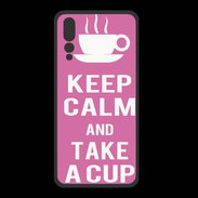 Coque  Huawei P20 Pro PREMIUM Keep Calm Take a cup Rose
