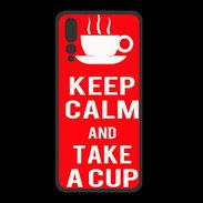 Coque  Huawei P20 Pro PREMIUM Keep Calm Take a cup Rouge