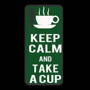 Coque  Huawei P20 Pro PREMIUM Keep Calm Take a cup Vert