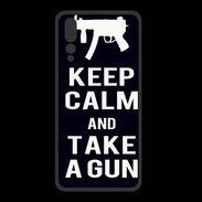Coque  Huawei P20 Pro PREMIUM Keep Calm Take a gun Noir