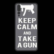 Coque  Huawei P20 Pro PREMIUM Keep Calm Take a gun Gris