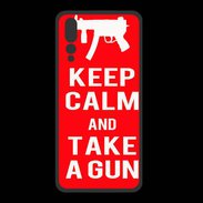 Coque  Huawei P20 Pro PREMIUM Keep Calm Take a gun Rouge