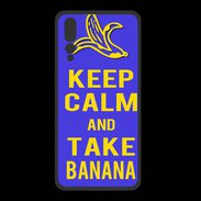 Coque  Huawei P20 Pro PREMIUM Keep Calm Take Banana Bleu