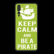 Coque  Huawei P20 Pro PREMIUM Keep Calm Be a Pirate Vert pomme