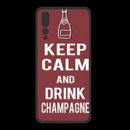 Coque  Huawei P20 Pro PREMIUM Keep Calm Drink Champagne Brique