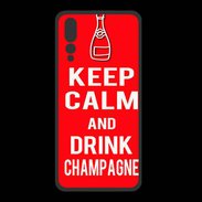 Coque  Huawei P20 Pro PREMIUM Keep Calm Drink champagne Rouge