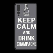 Coque  Huawei P20 Pro PREMIUM Keep Calm Drink champagne Gris