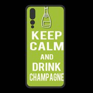 Coque  Huawei P20 Pro PREMIUM Keep Calm Drink champagne Vert pomme