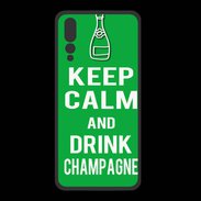 Coque  Huawei P20 Pro PREMIUM Keep Calm Drink champagne Vert