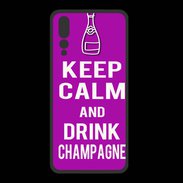 Coque  Huawei P20 Pro PREMIUM Keep Calm Drink champagne Violet