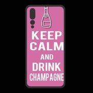 Coque  Huawei P20 Pro PREMIUM Keep Calm Drink champagne Rose