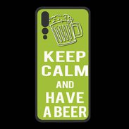Coque  Huawei P20 Pro PREMIUM Keep Calm Have a beer Vert pomme