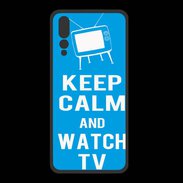 Coque  Huawei P20 Pro PREMIUM Keep Calm Watch TV Cyan