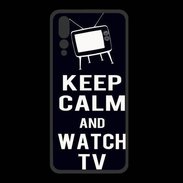 Coque  Huawei P20 Pro PREMIUM Keep Calm Watch TV Noir