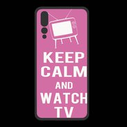 Coque  Huawei P20 Pro PREMIUM Keep Calm Watch TV Rose