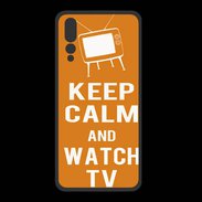 Coque  Huawei P20 Pro PREMIUM Keep Calm Watch TV Orange