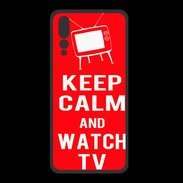 Coque  Huawei P20 Pro PREMIUM Keep Calm Watch TV Rouge