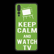 Coque  Huawei P20 Pro PREMIUM Keep Calm Watch TV Vert