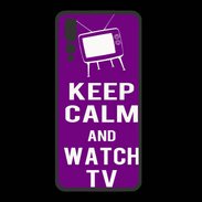 Coque  Huawei P20 Pro PREMIUM Keep Calm Watch TV Violet