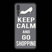 Coque  Huawei P20 Pro PREMIUM Keep Calm go shopping Gris