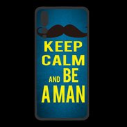 Coque  Huawei P20 Pro PREMIUM Keep Calm Be a Man Bleu