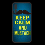 Coque  Huawei P20 Pro PREMIUM Keep Calm and Mustach Bleu