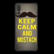 Coque  Huawei P20 Pro PREMIUM Keep Calm and Mustach Gris