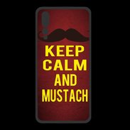 Coque  Huawei P20 Pro PREMIUM Keep Calm and Mustach Rouge