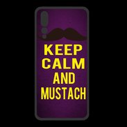 Coque  Huawei P20 Pro PREMIUM Keep Calm and Mustach Violet