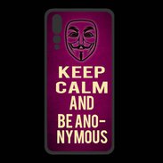 Coque  Huawei P20 Pro PREMIUM Keep Calm and Be Anonymous Rose
