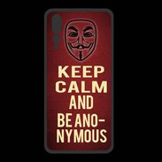 Coque  Huawei P20 Pro PREMIUM Keep Calm and Be Anonymous Rouge