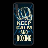 Coque  Huawei P20 Pro PREMIUM Keep Calm and Boxing Bleu
