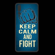 Coque  Huawei P20 Pro PREMIUM Keep Calm and Fight Bleu