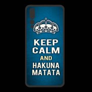 Coque  Huawei P20 Pro PREMIUM Keep Calm and Hakuna Matata Bleu