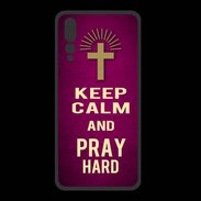 Coque  Huawei P20 Pro PREMIUM Keep Calm and Pray Christian Rose