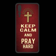 Coque  Huawei P20 Pro PREMIUM Keep Calm and Pray Christian Rouge