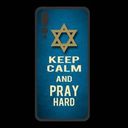 Coque  Huawei P20 Pro PREMIUM Keep Calm and Pray jewish BLeu