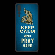 Coque  Huawei P20 Pro PREMIUM Keep Calm and Pray Muslim Bleu