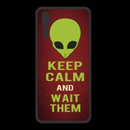 Coque  Huawei P20 Pro PREMIUM Keep Calm and Wait Alien Rouge