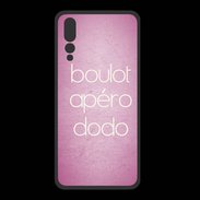 Coque  Huawei P20 Pro PREMIUM Boulot Apéro Dodo Rose ZG