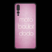 Coque  Huawei P20 Pro PREMIUM Moto Boulot Dodo rose ZG