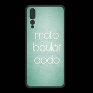 Coque  Huawei P20 Pro PREMIUM Moto Boulot Dodo Vert ZG