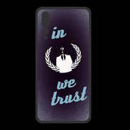 Coque  Huawei P20 Pro PREMIUM In anonymous We trust bleu ZG
