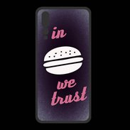 Coque  Huawei P20 Pro PREMIUM In Burger We trust Rouge ZG